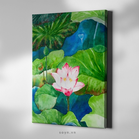 Tranh treo tường Cotton Canvas Flower, Lotus / Hoa sen S0411