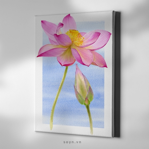 Tranh treo tường Cotton Canvas Flower, Lotus / Hoa sen S0412