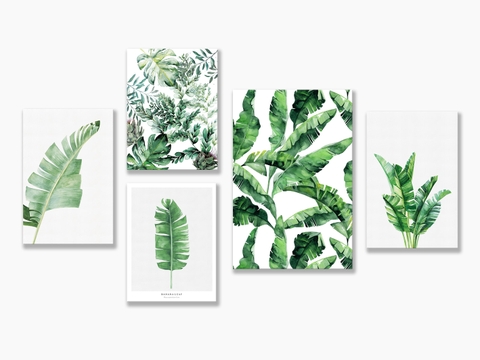 Bộ tranh Botanical, Fern leaves, watercolor