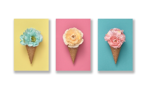 Bộ tranh Ice Cream with Flowers