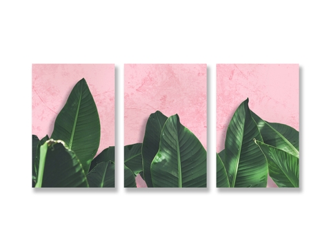 Bộ tranh Leaves, Tropical, Pink SE165