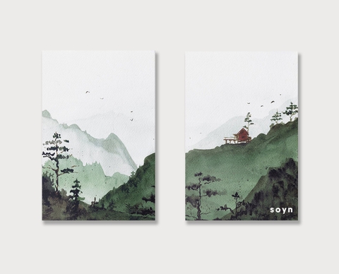 Bộ tranh Landscape, Forest, Mountain, Green SE198