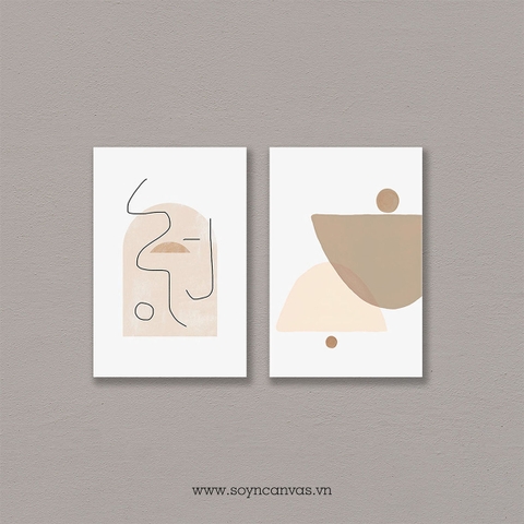 Bộ tranh Abstract, Beige Wall Art SE269