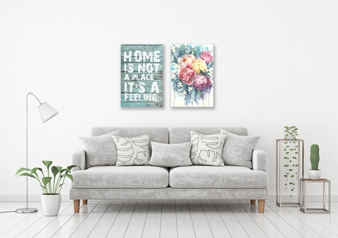 Bộ tranh Home is not a place, Peony Flower 40x60cm