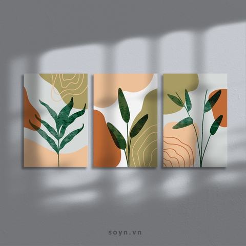 Bộ tranh Abstract, Leaves, Modern Art, Minimalism, SE459