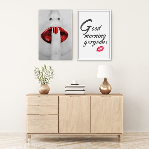 Bộ tranh Red lip, Good morning, fashion 2 x 40x60cm