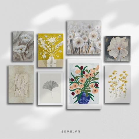 Bộ tranh treo tường Hoa, phong cách hiện đại, Flower, Modern Art, Soyn SE597