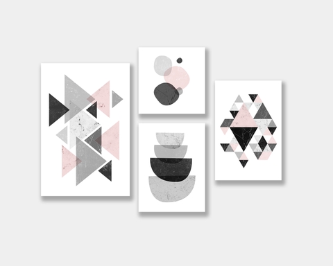 Bộ tranh Geometric, Grey, Abstract, Neutral