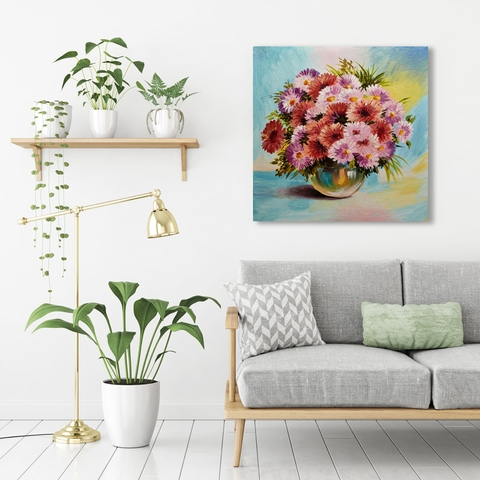 Tranh Daisy flower oil painting