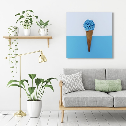 Tranh Flower ice cream, blue