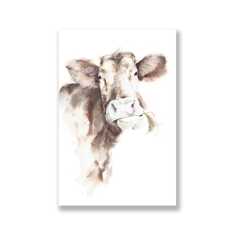 Tranh Cow watercolor painting SN0087