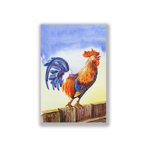 Tranh Rooster watercolor SN0094