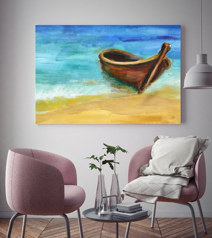 Tranh The boat oil painting
