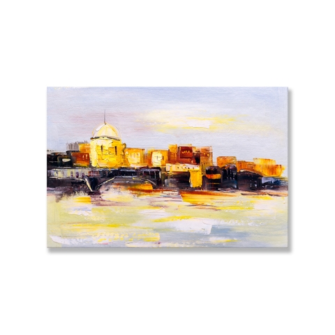 Tranh City painting, yellow print SNS0273