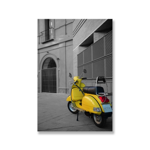 Tranh Yellow Vespa, Black and White