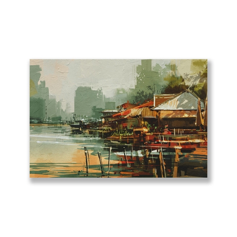 Tranh Landscape, country, river, painting SNS284