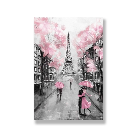 Tranh Love in Paris painting, pink SNS307