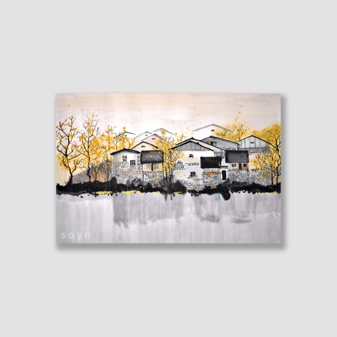 Tranh Landscape, Yellow,  Hometown, Watercolor SNS311