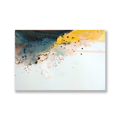 Tranh Abstract painting, watercolor, yellow SU0141