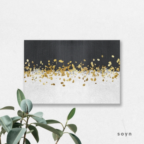 Tranh Abstract, Black, White, Gold, SU0188