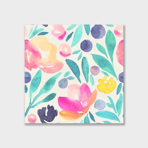 Tranh Flower pattern watercolor