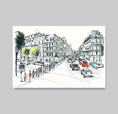 Tranh City in Paris, sketch