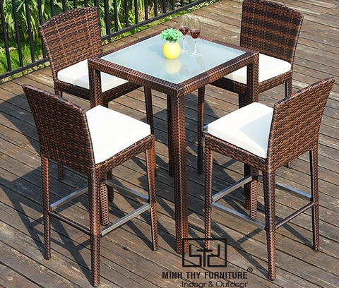 Ghế quầy bar nhựa giả mây cao cấp từ Minh Thy Furniture