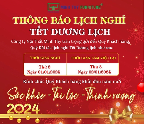 Thông Báo Thời Gian Nghỉ Tết Dương Lịch 2024