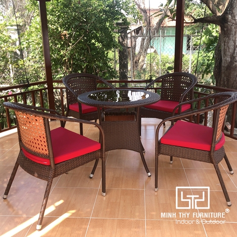 Bàn Ghế Giả Mây Ngoài Trời MT281