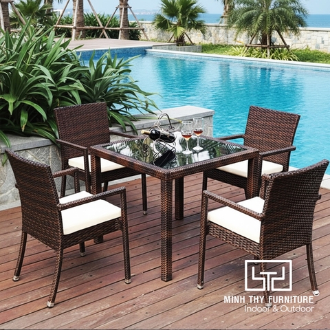 Bộ Bàn Ghế Mây Nhựa MT2A4