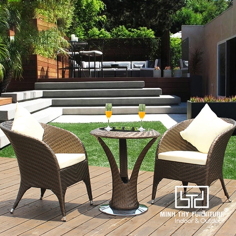 Bàn Ghế Nhựa Giả Mây MT282