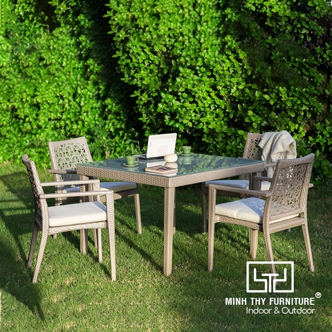 Bàn Ghế  Mây Nhựa Ngoài Trời MT2A217