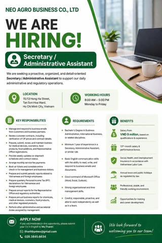Position: Secretary / Administrative Assistant