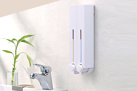 Hộp nhấn xà phòng 2 hộc nhựa ABS ATMOR Model: DH-700-2W