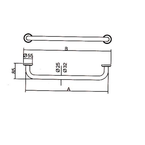 Tay vịn Inox ATMOR Model: ANH-401 (482x85mm)