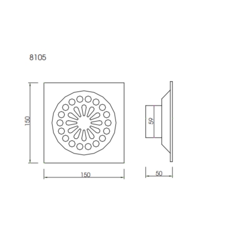 Phễu thoát sàn chống mùi hôi ATMOR model: 8105