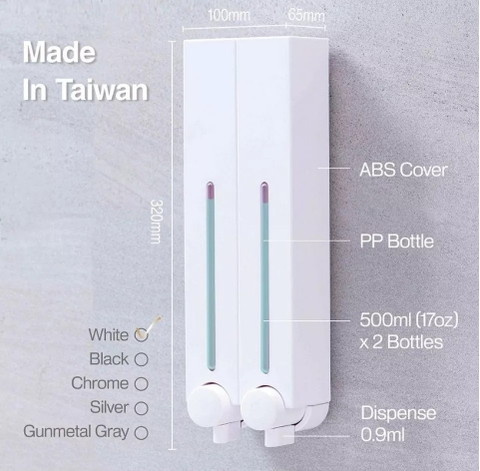Hộp nhấn xà phòng 2 hộc nhựa ABS ATMOR Model: DH-700-2W