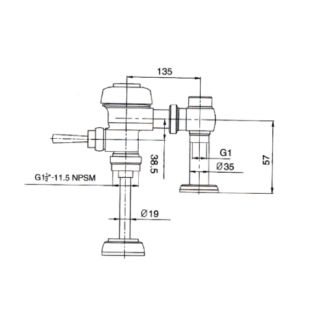 Van xả gạt bồn tiểu nam ATMOR Model: AT8108-1