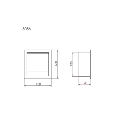 Trục giấy vệ sinh âm inox SUS 304 ATMOR Model: 8086