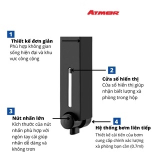 Hộp Nhấn Xà Phòng Nhựa ABS ATMOR - Made in Taiwan - Model: DH-725-1B