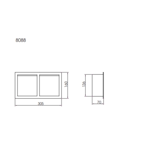 Trục giấy vệ sinh đôi inox SUS 304 ATMOR model: 8088