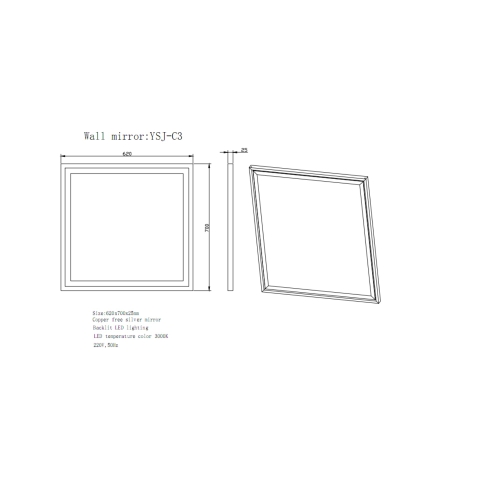 Gương treo tường có đèn LED ATMOR model: YSJ-C3