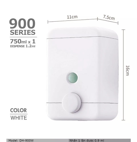 Hộp nhấn xà phòng 1 hộc nhựa ABS ATMOR model: DH-900W
