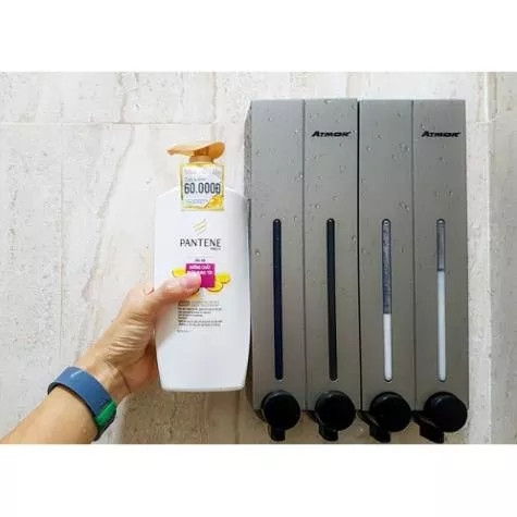 Hộp nhấn xà phòng 2 hộc nhựa ABS ATMOR Model: DH-700-2VP