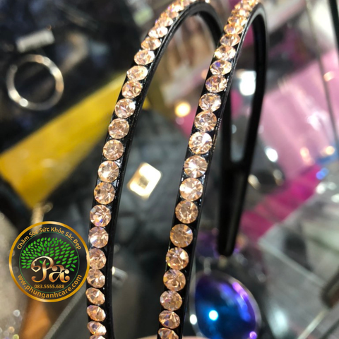 Băng đô cài tóc đính pa lê màu bảng lớn