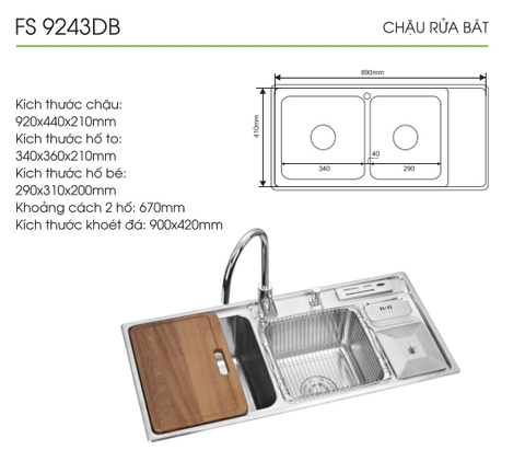 Chậu rửa bát FS 9243DB