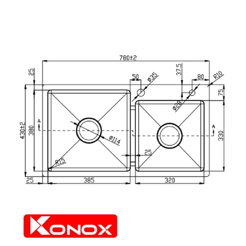 Chậu rửa bát Konox KN 7847DO