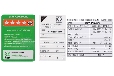 Điều hòa Daikin Inverter 17100 BTU FTKQ50SVMV