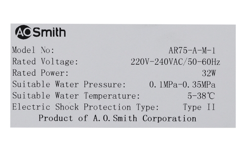Máy lọc nước RO AOSmith AR75-A-M-1 5 lõi