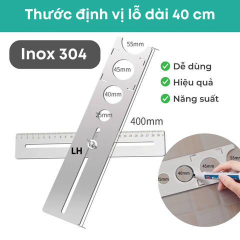 Thước Đo 2 Khúc Định Vị Khoan Cắt Lỗ Gạch